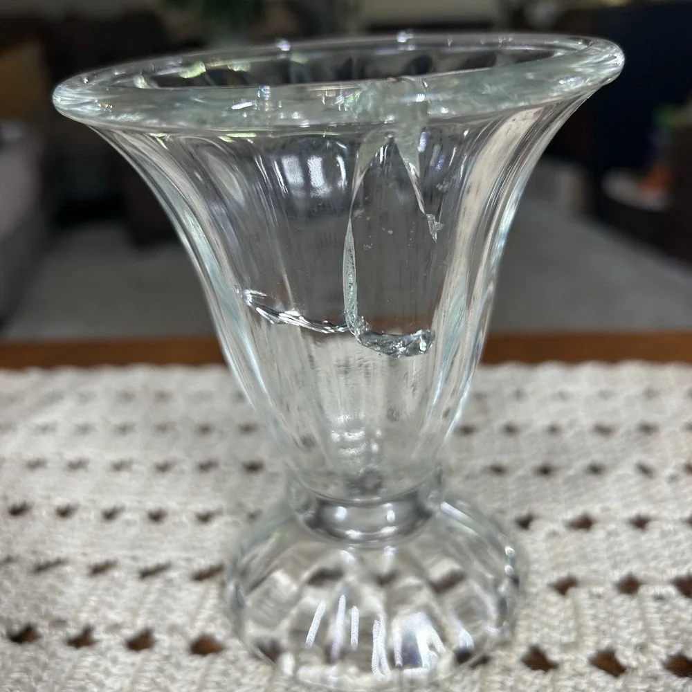 Vtg Libbey Ice Cream Sundae Dessert Clear Glass Cups Tulip Footed 5